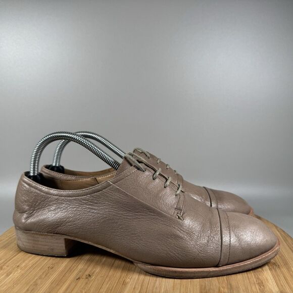 POMME D'OR Italy Women Oxfords Brown Leather Sz 40 US 10 - Picture 1 of 8